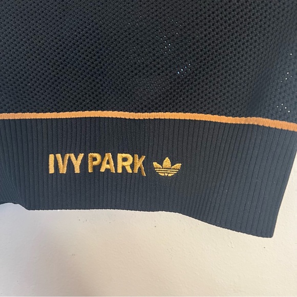 BEYONCE & ADIDAS Collab IVY PARK Knit Crop Top Stretch Black Lime Green NWT Sz M - Picture 6 of 15